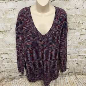 Leith Nordstrom Purple V Neck Sweater